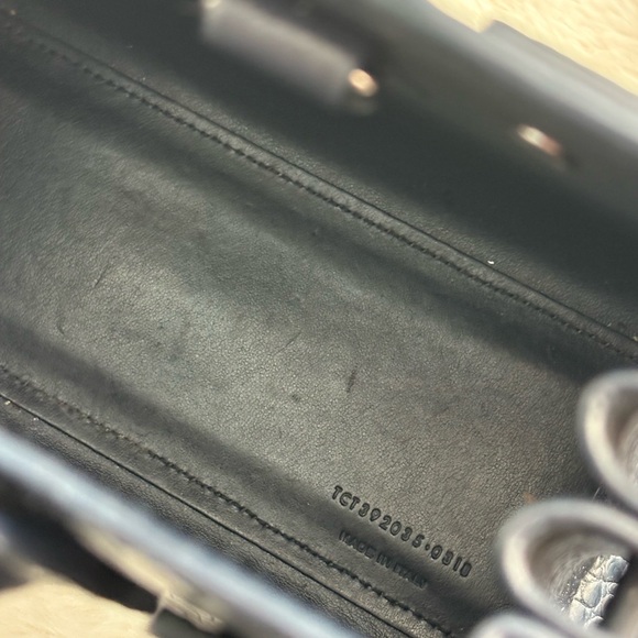 Saint Laurent Midnight Croc Embossed Tote - Picture 8 of 11